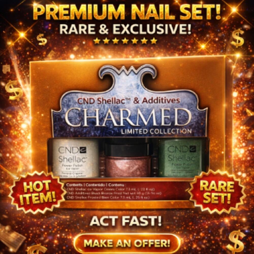 CND  Charmed Kit Ice Vapor Frosted Glen Blush Bronze 3 pc Holiday Set NEW